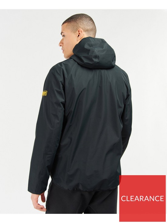 stillFront image of barbour-international-essential-hooded-waterproof-jacket-black