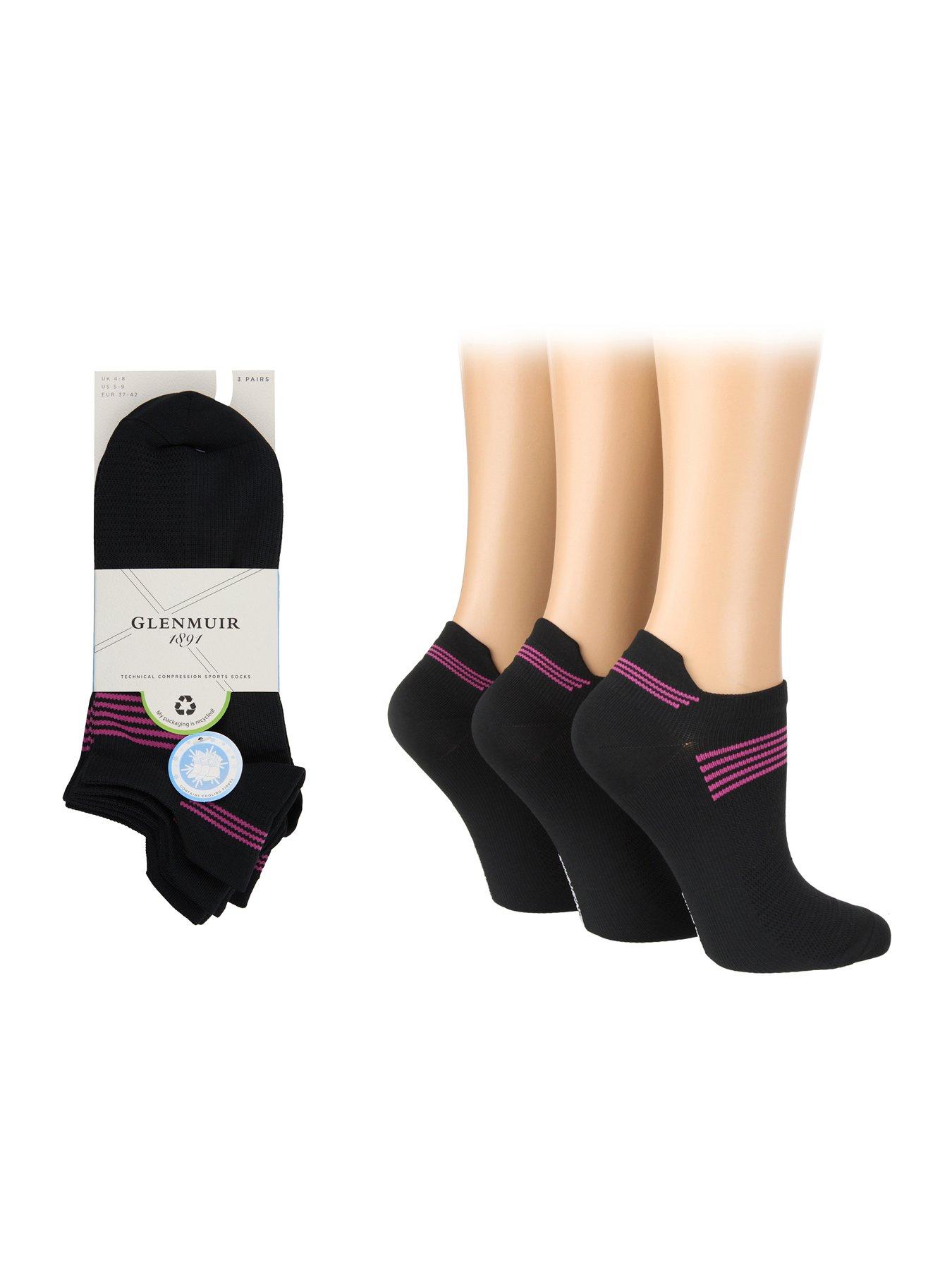 Glenmuir Ladies Multi Pack of 3 Socks