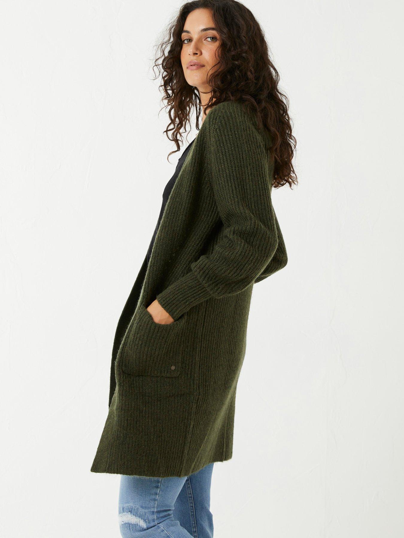 FatFace Heather Edge To Edge Cardigan Green very.co.uk