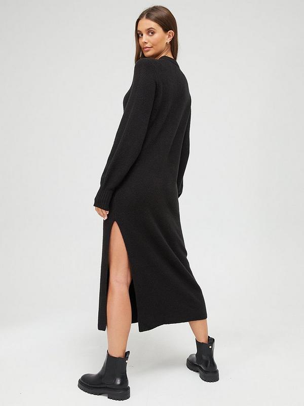 Calvin Klein Jeans Fluffy Yarn Sweater Dress - Black 