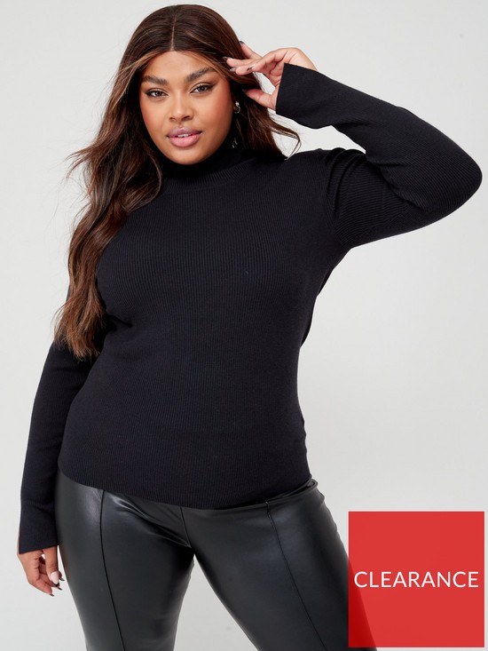 Calvin Klein Jeans Plus Roll Neck Sweater - Black | very.co.uk