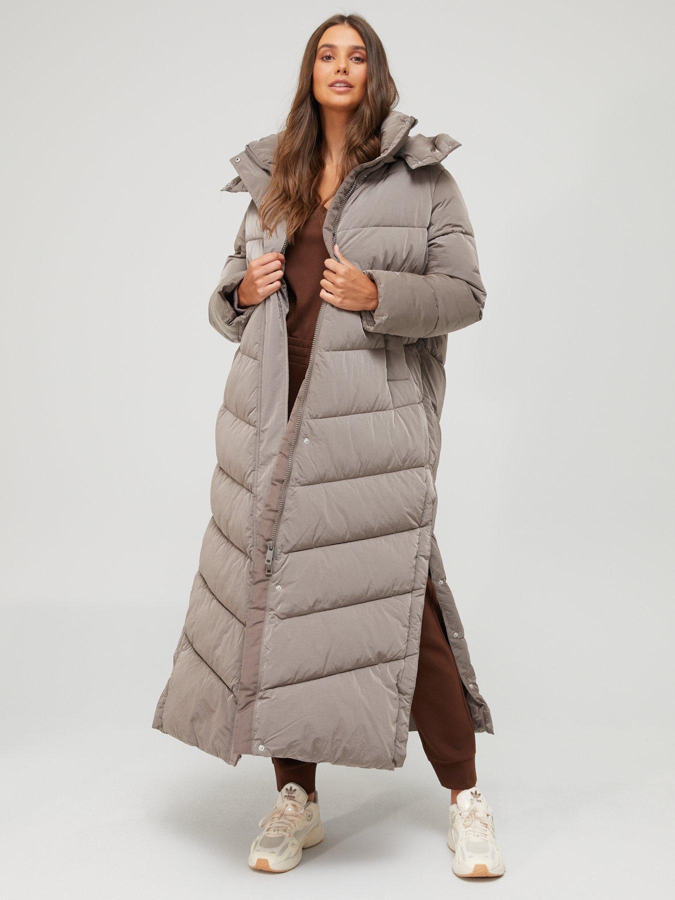 Modern Padded Maxi Coat - Brown