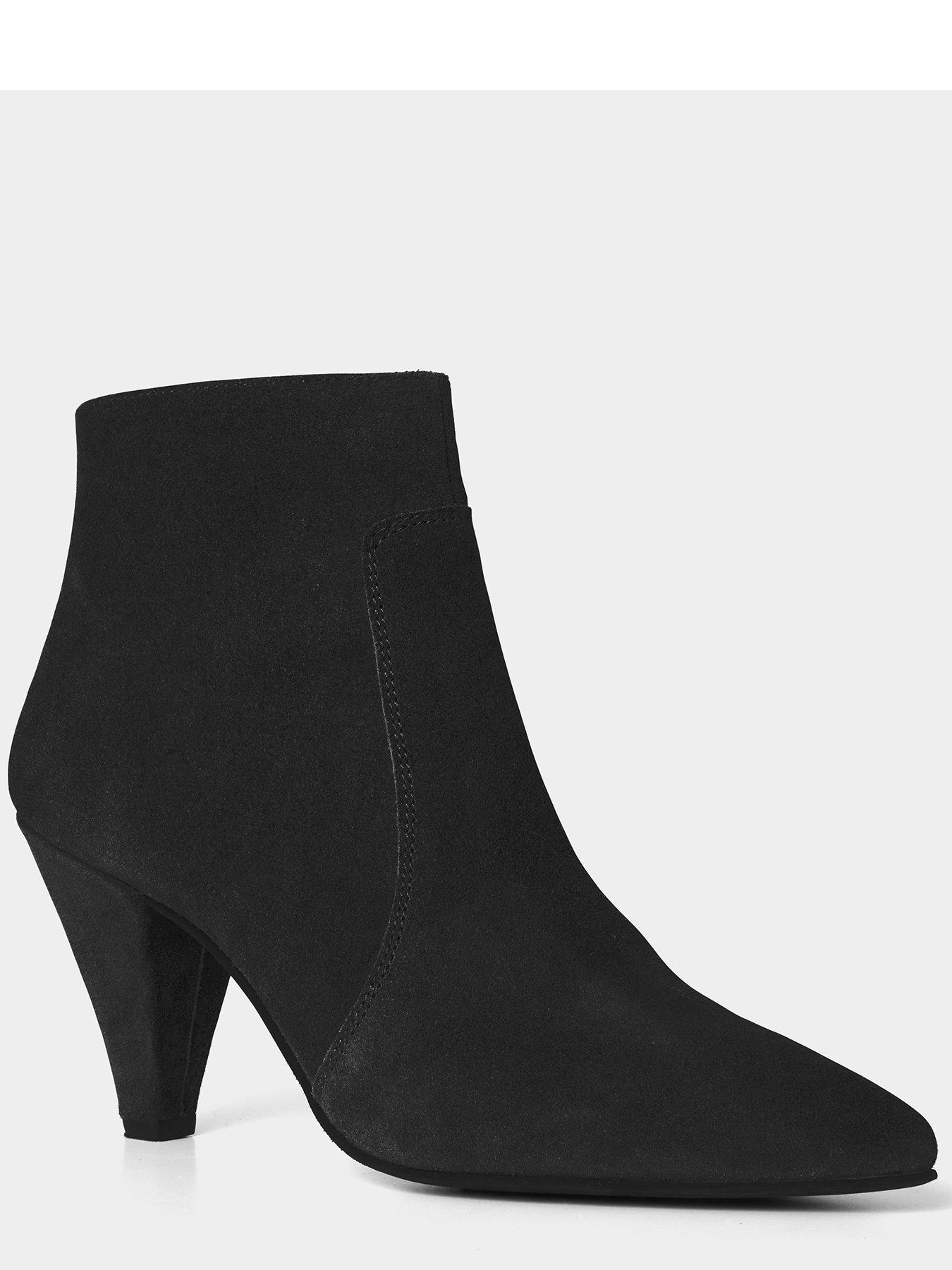 black suede booties 2 inch heel