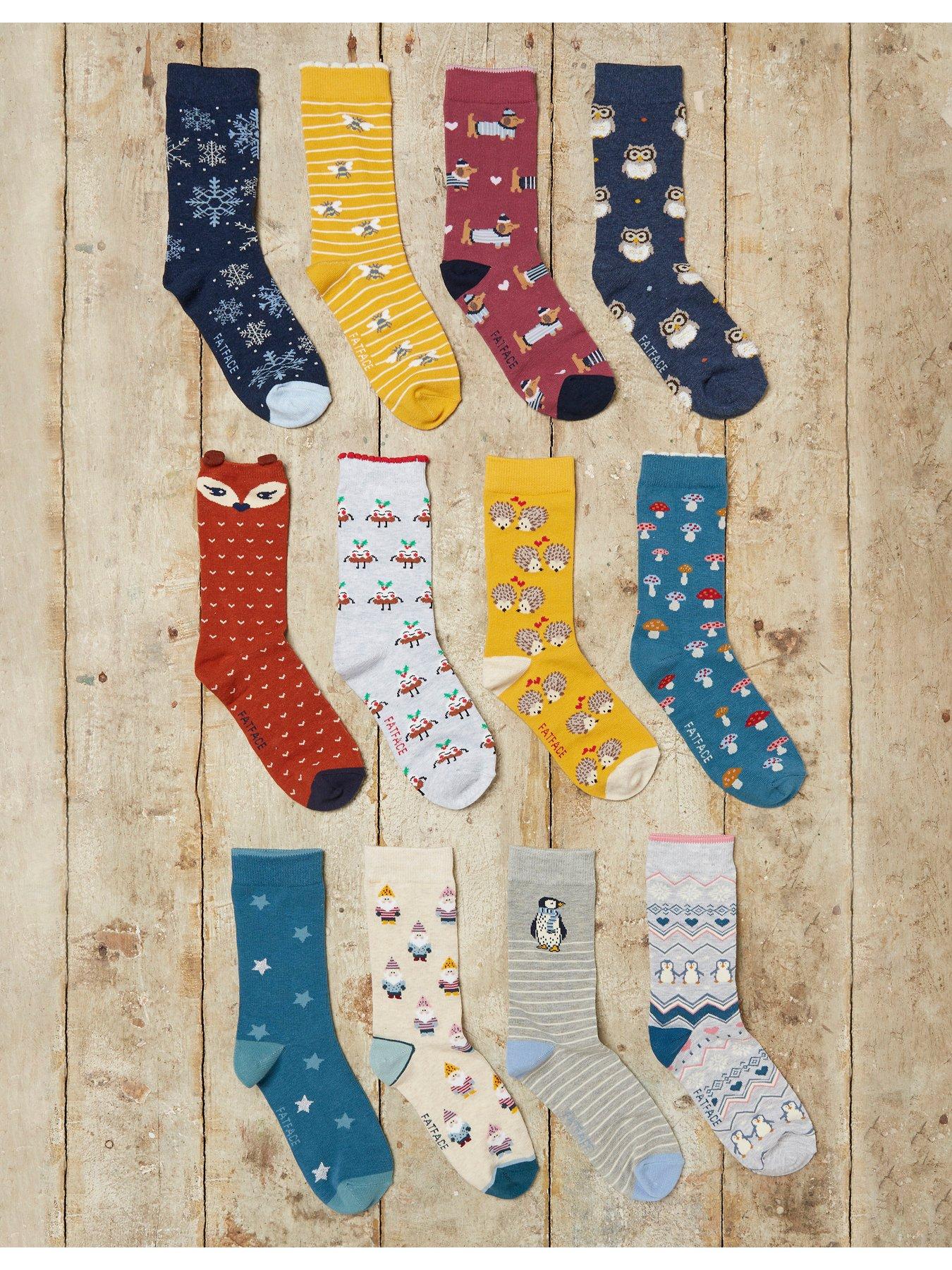 FatFace Women's 12 Days Of Socks Gift Set Multi very.co.uk