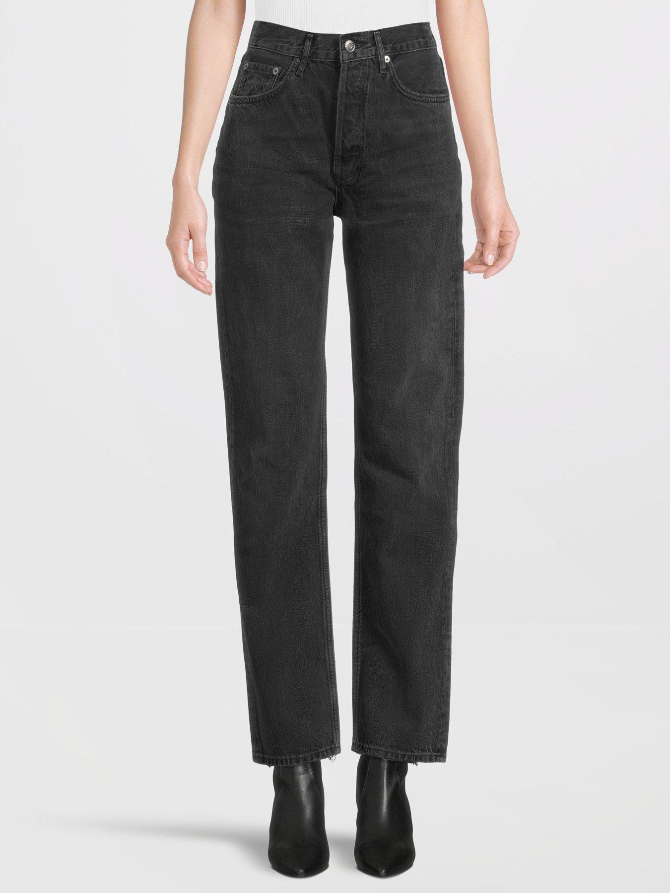 AGOLDE Lana Straight Leg Jeans - Black | very.co.uk