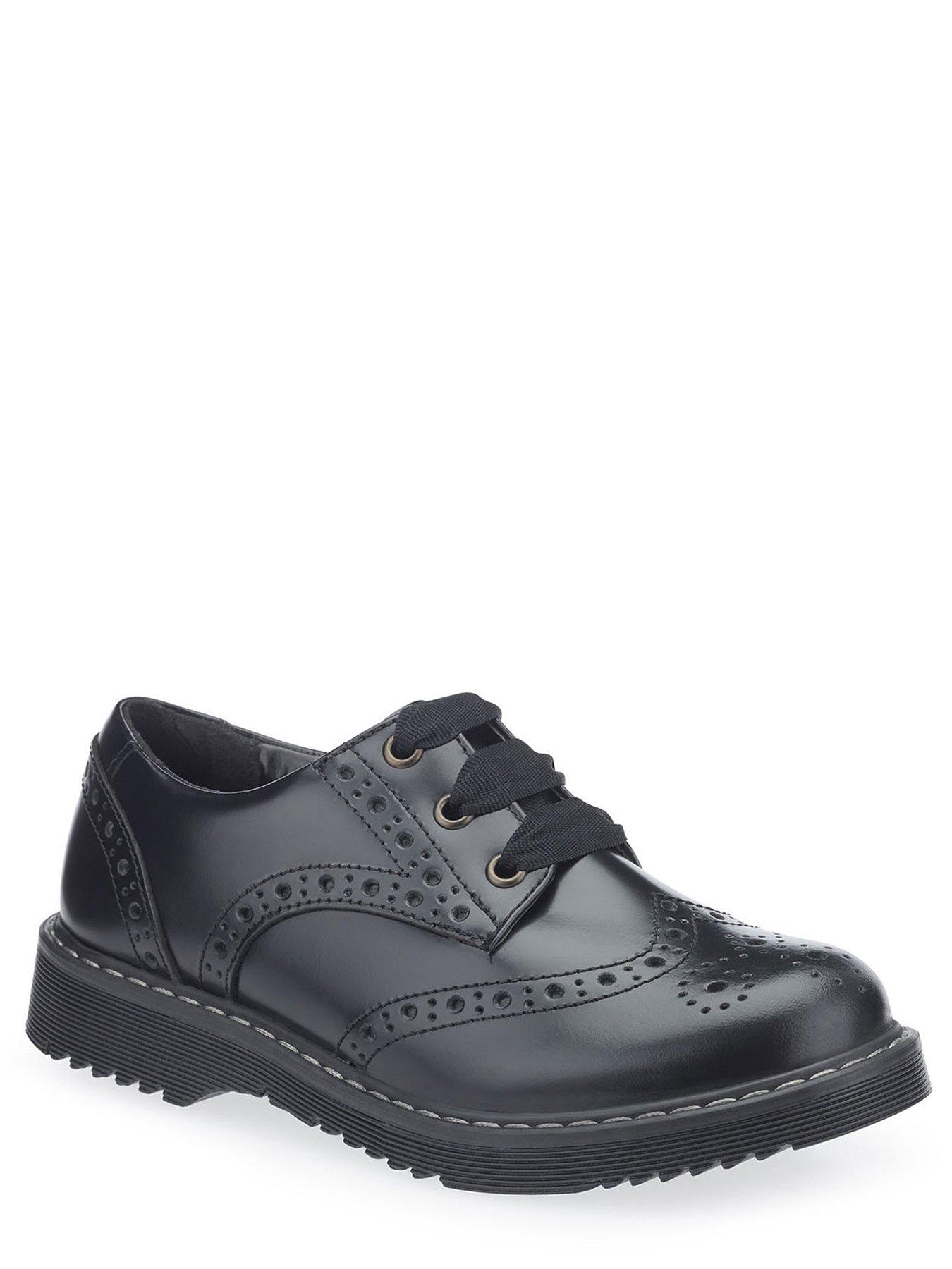 Start-rite STARTRITE Impulsive Girls Lace Up Brogue Chunky Sole Leather  School Shoes - Black