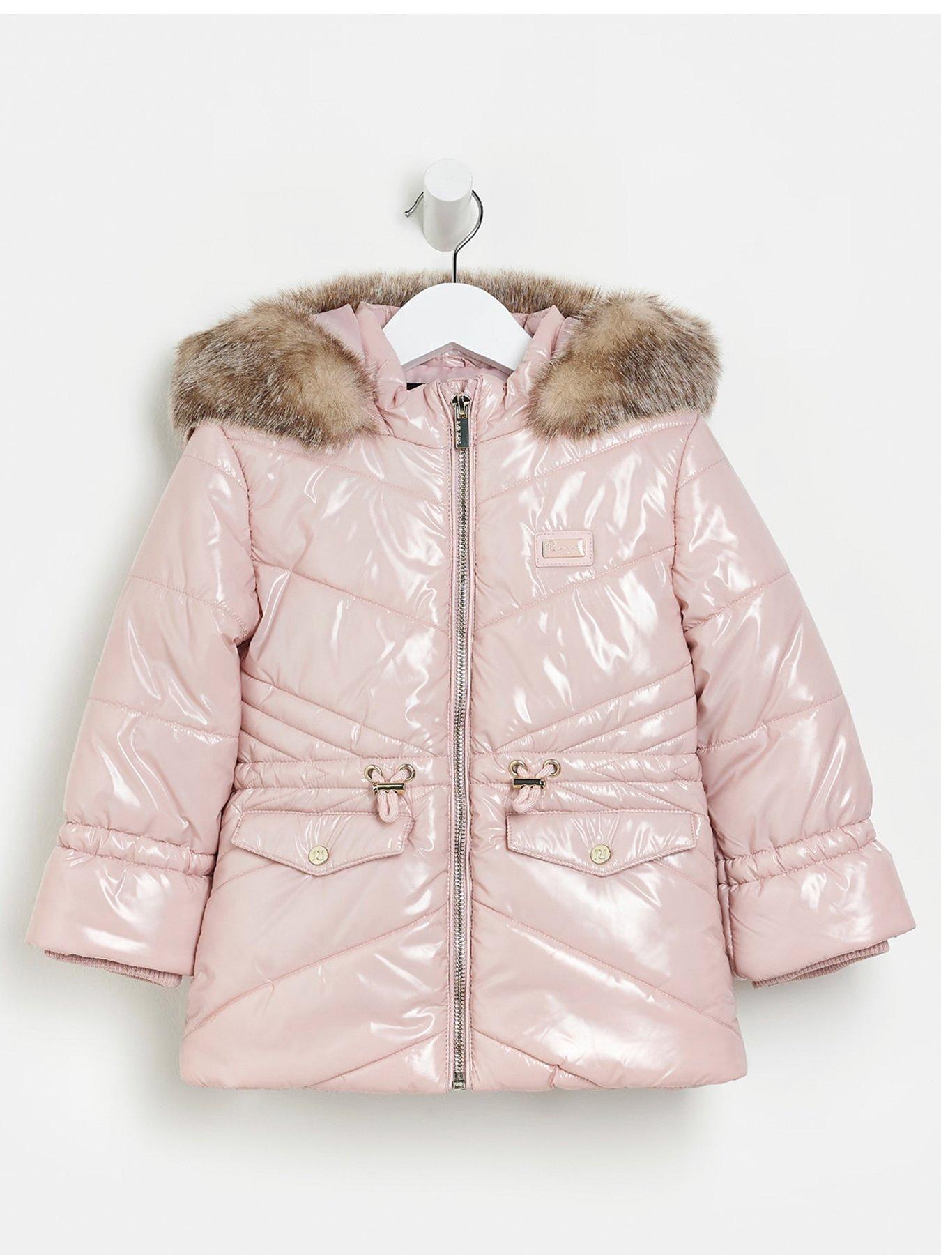 River Island Women's Faux Fur Coat - Pink - Fur Coats