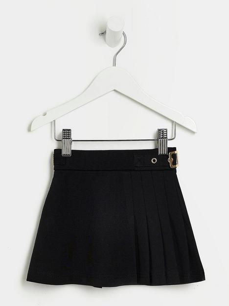 river-island-mini-mini-girls-pleated-buckle-skirt-black