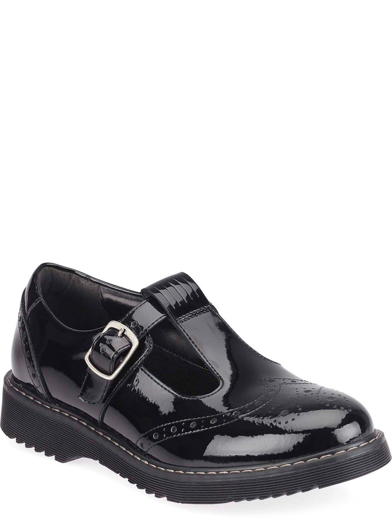 Start rite Imagine Girls Black Patent Leather Brogue Detail Chunky School Shoes Very