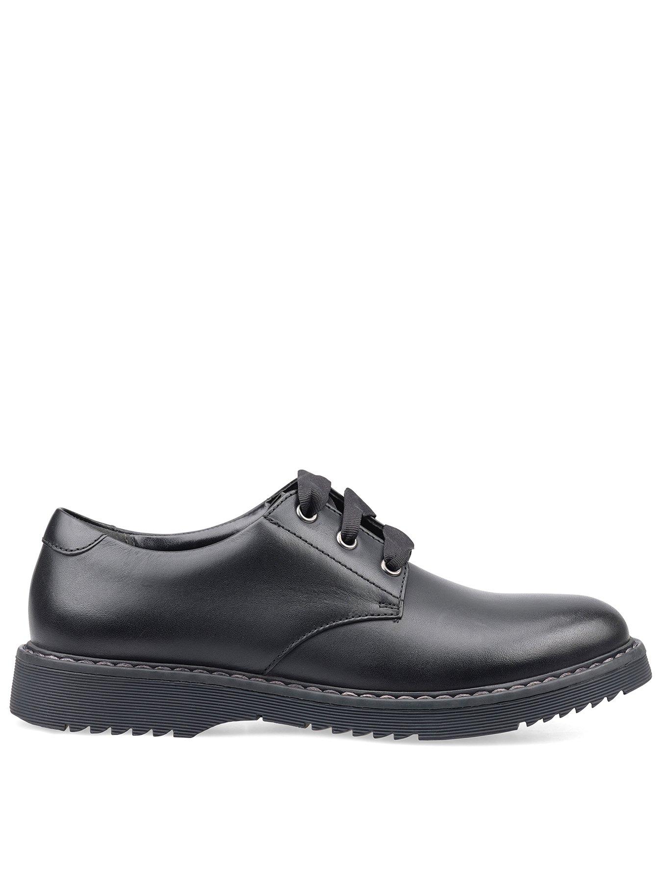 Black leather lace up school outlet shoes