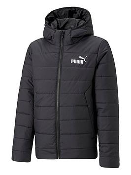 Puma Unisex Essentials Hooded Padded Jacket - Black