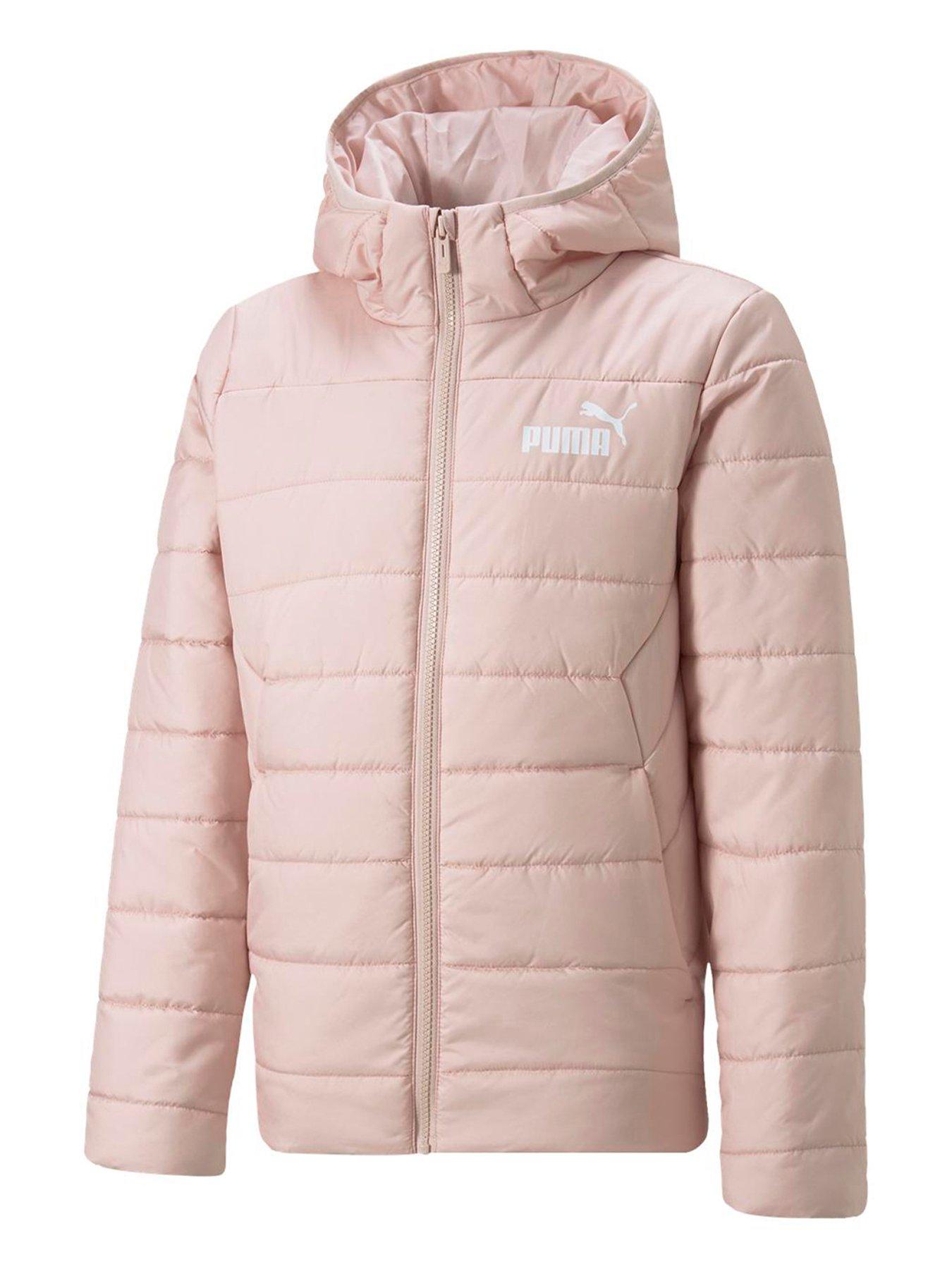 Puma Girls Essentials Hooded Padded Jacket Pink very.co.uk
