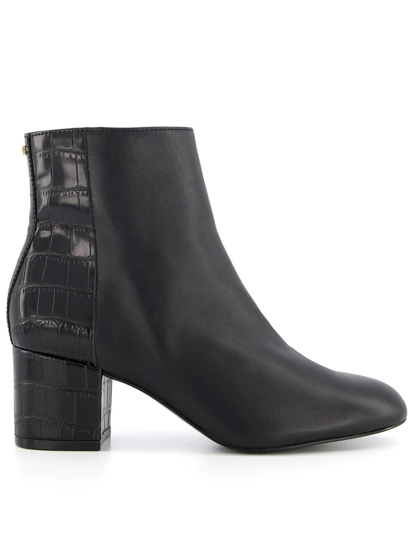 Dune block heel clearance boots