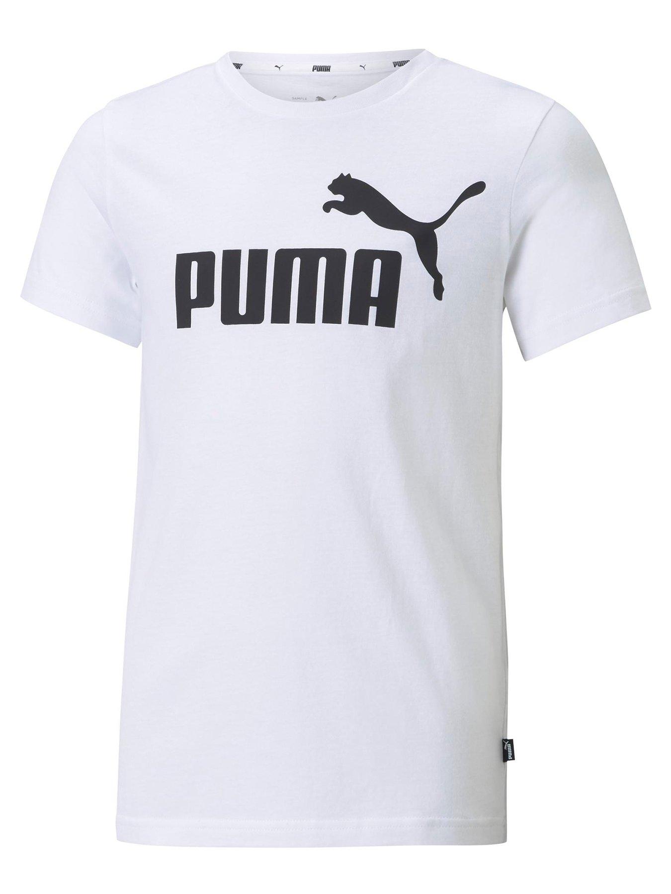 Image 1 of 2 of Puma Boys Essentials Logo T-Shirt - White