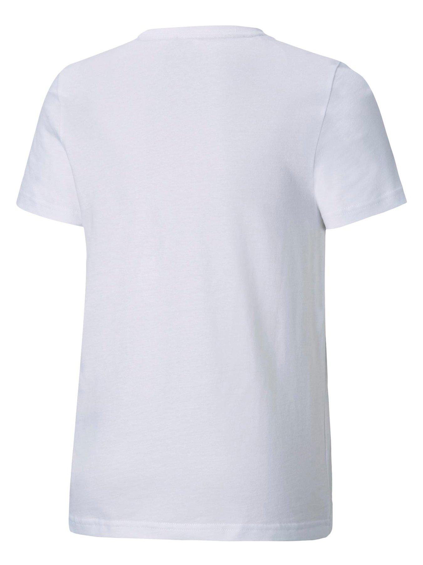 Image 2 of 2 of Puma Boys Essentials Logo T-Shirt - White