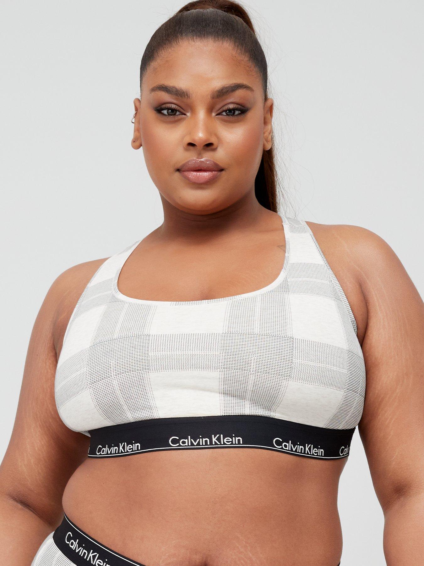 Calvin Klein Plus Size modern cotton bralette in white