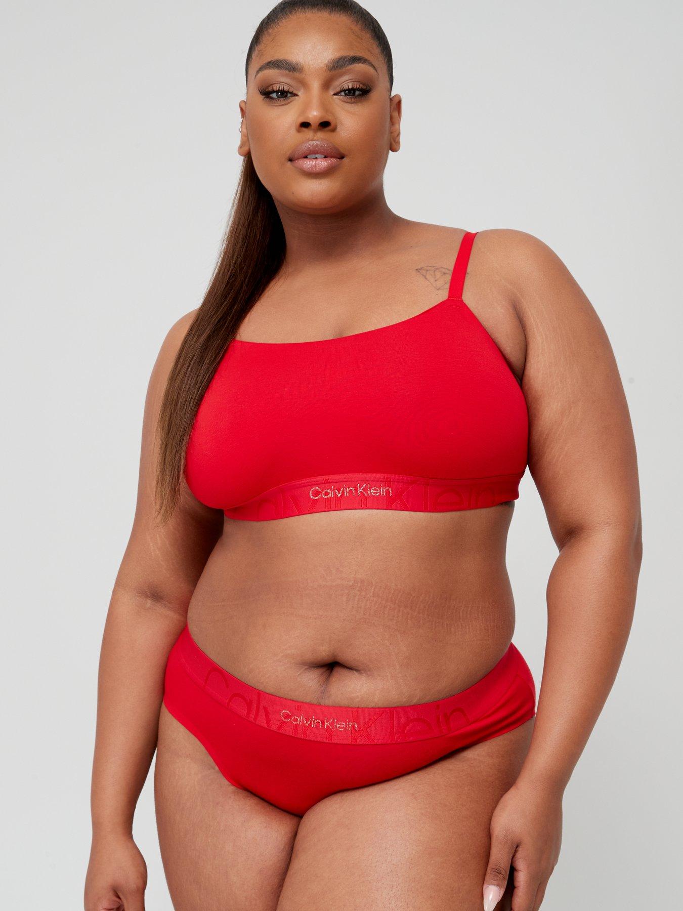 Calvin Klein Plus Size Embossed Icon Brief - Red