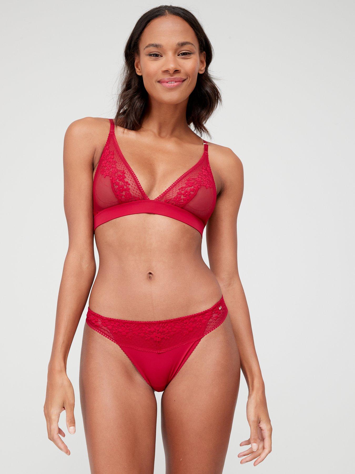 unlined red bra