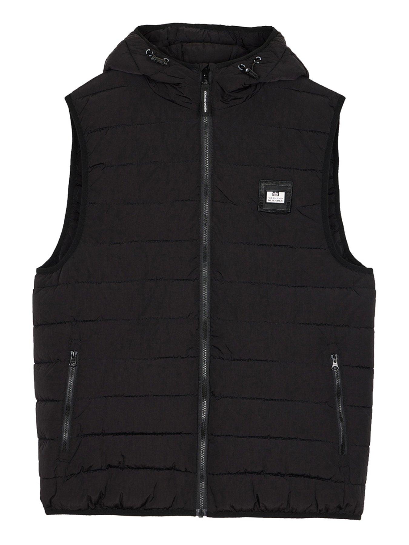 Weekend Offender Boys Toronto Quilted Hooded Gilet - Black | very.co.uk