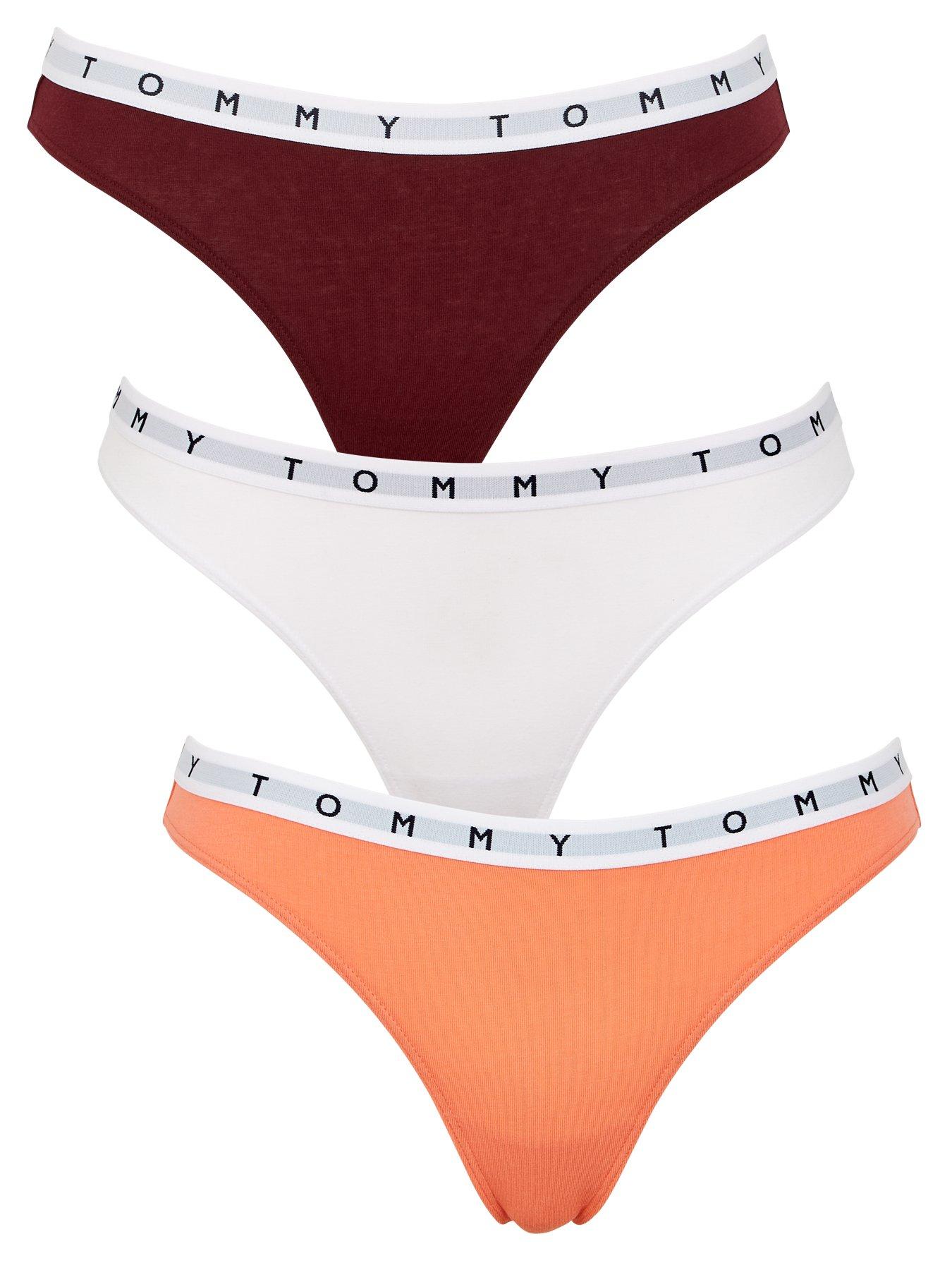 Tommy Hilfiger Women's Cotton Fabric Thong Underwear Panties Multi-Pack 