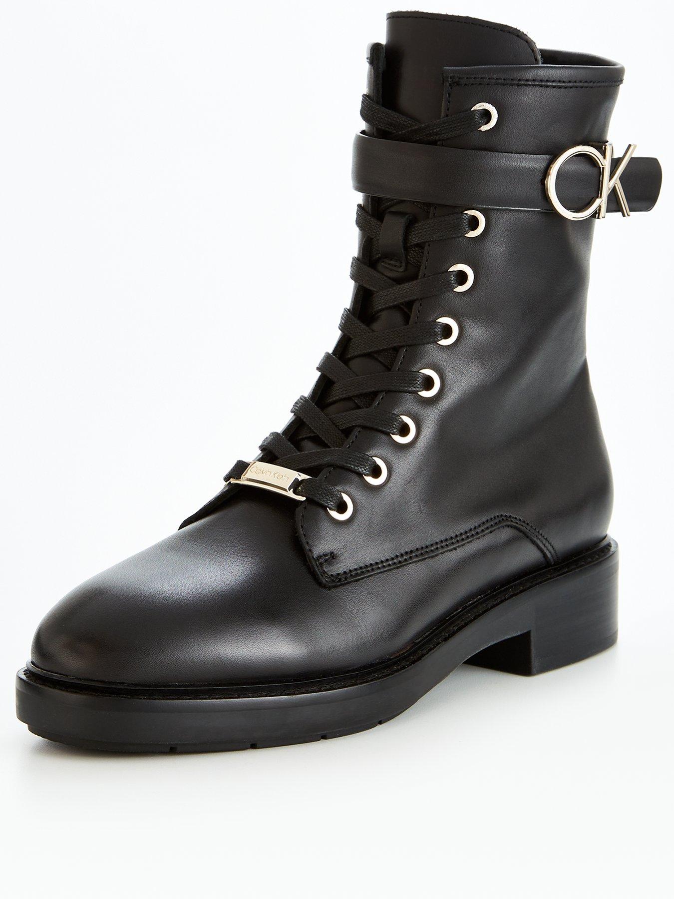 calvin klein rubber sole boots