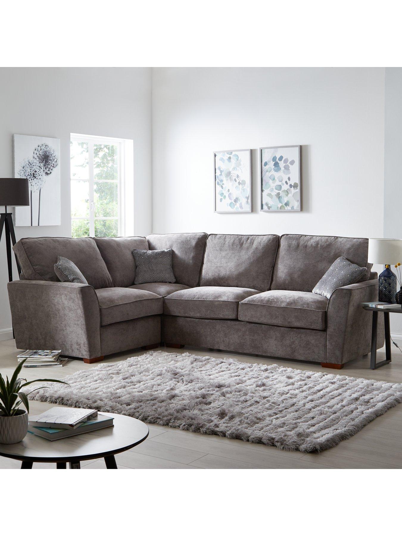 Grey corner sofa standard shop back