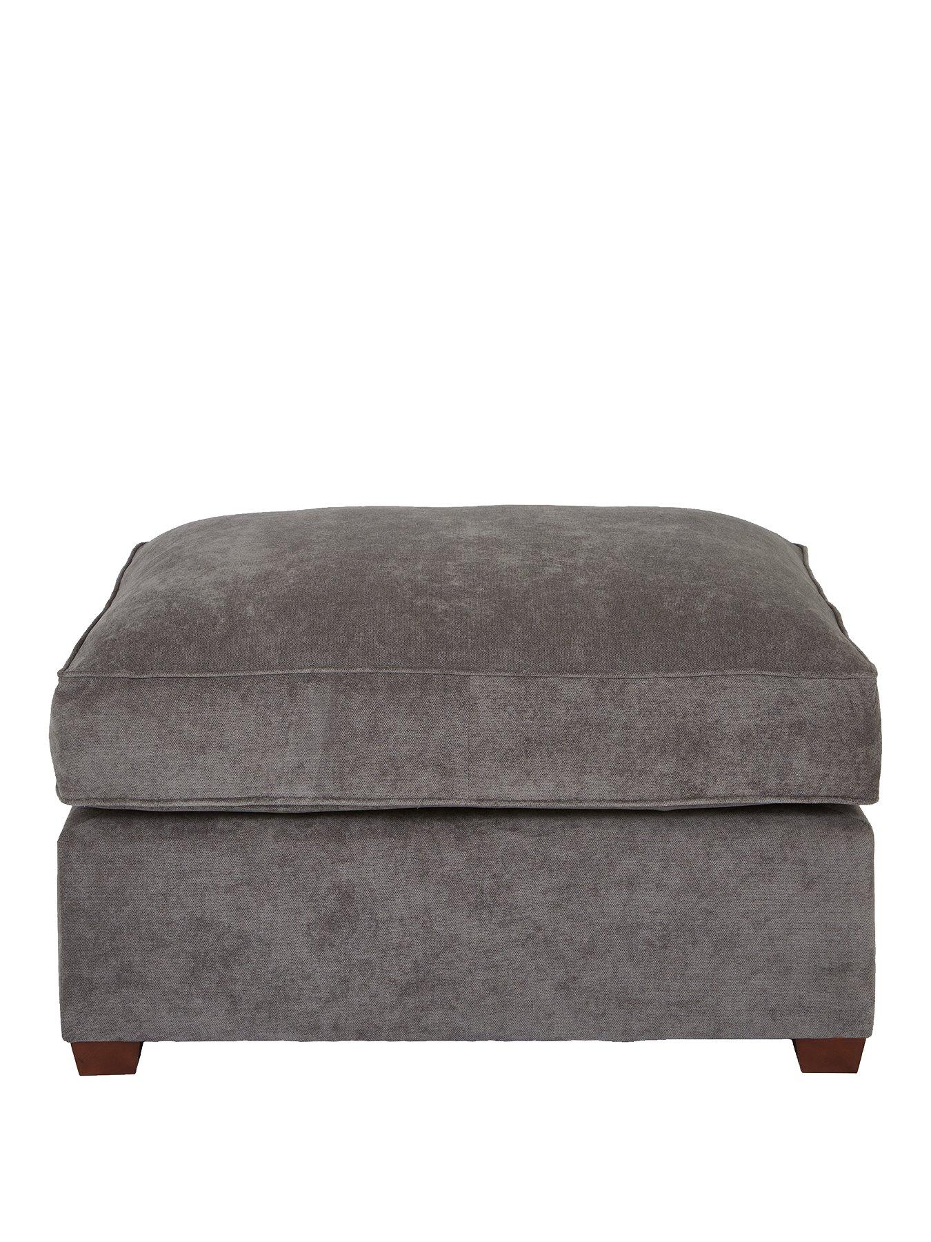 Large footstool store grey