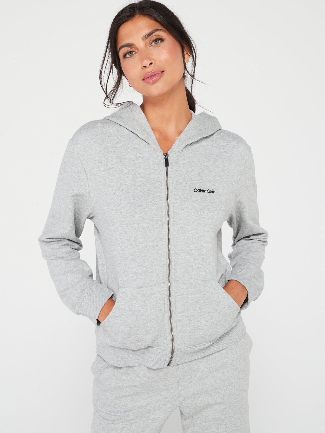 undefined New Modern Cotton Lounge Zip Up Hoodie - Grey