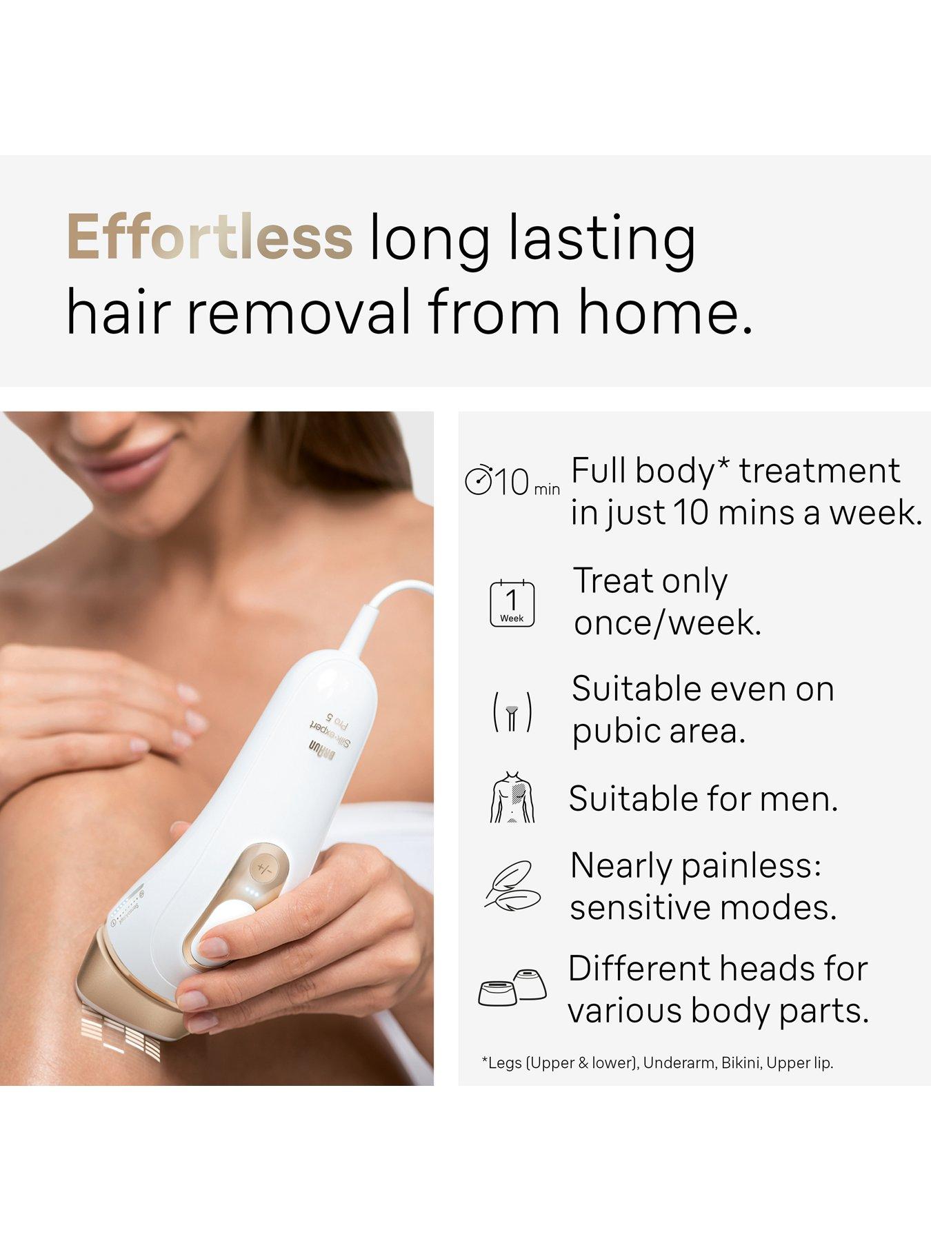 Image 5 of 8 of Braun IPL Silk-Expert Pro 5, At Home Hair Removal Device with Pouch PL5347 - White/Gold