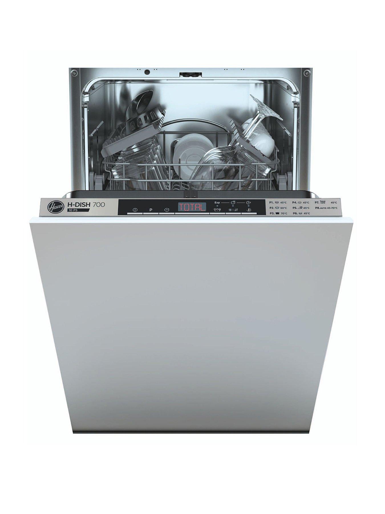 Product photograph of Hoover Hdih 2t1047 45cm Wide Slimline Integrated Dishwasher - Black Touch Interface from very.co.uk