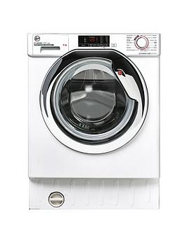 Hoover H-Wash 300 Hbws48D1Ace 8Kg 1400 Rpm Integrated Washing Machine, Quick Washes, Hygiene Cycles, 16 Programmes - White With Chrome Door