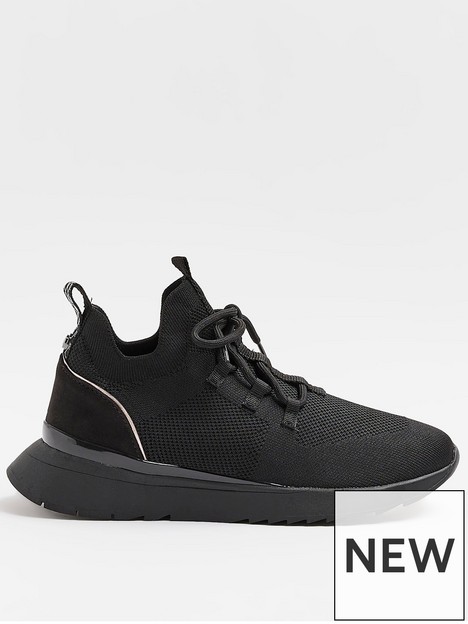river-island-wide-fit-knit-lace-up-trainer-black