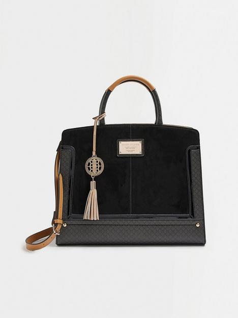 river-island-structured-panelled-box-tote-black