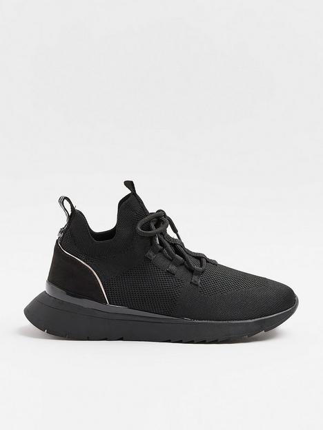 river-island-knit-lace-up-trainer-black