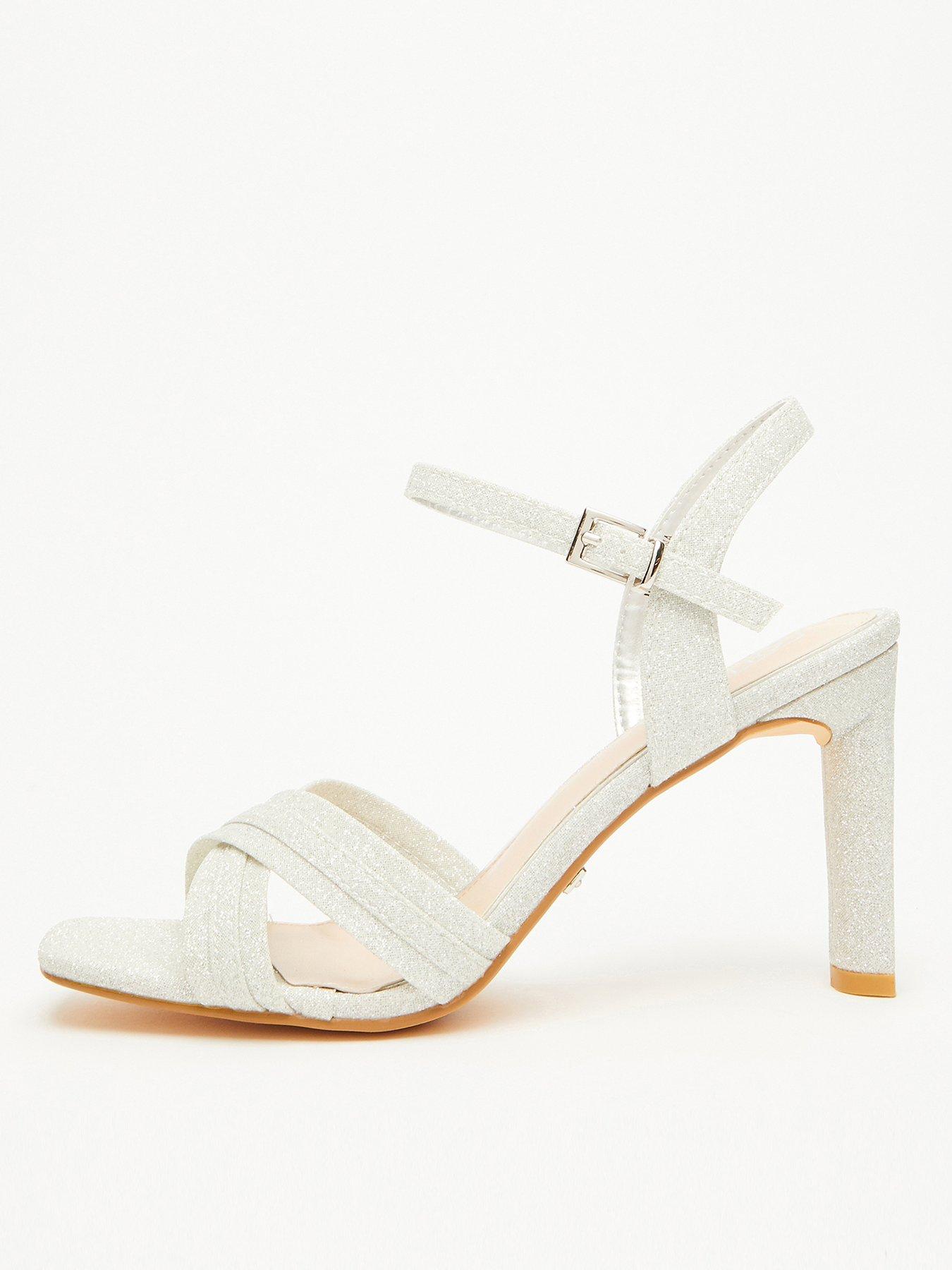 Silver shimmer store cross strap sandals