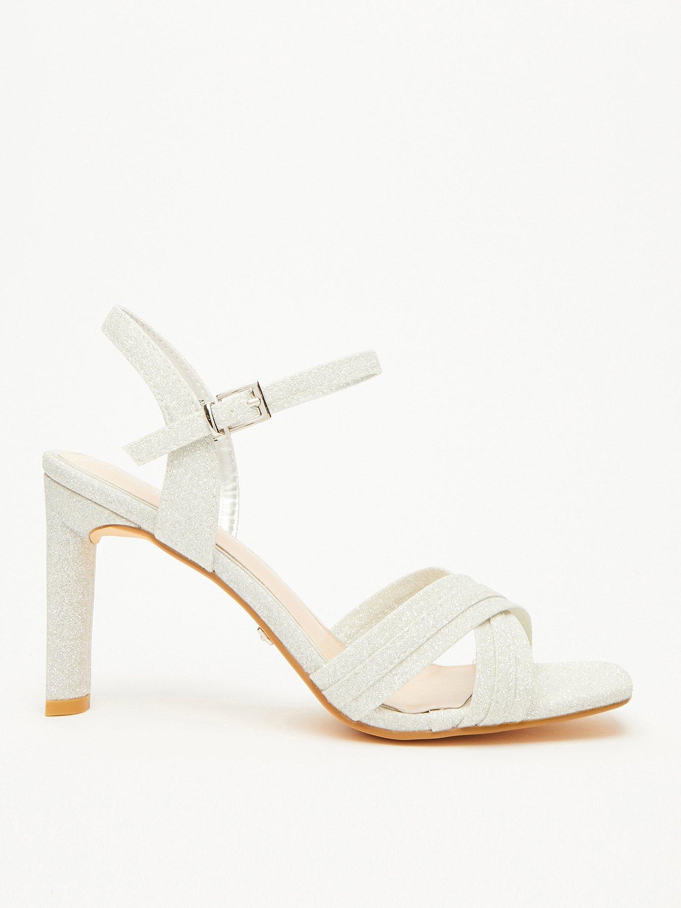 Quiz silver cross strap hot sale sandals