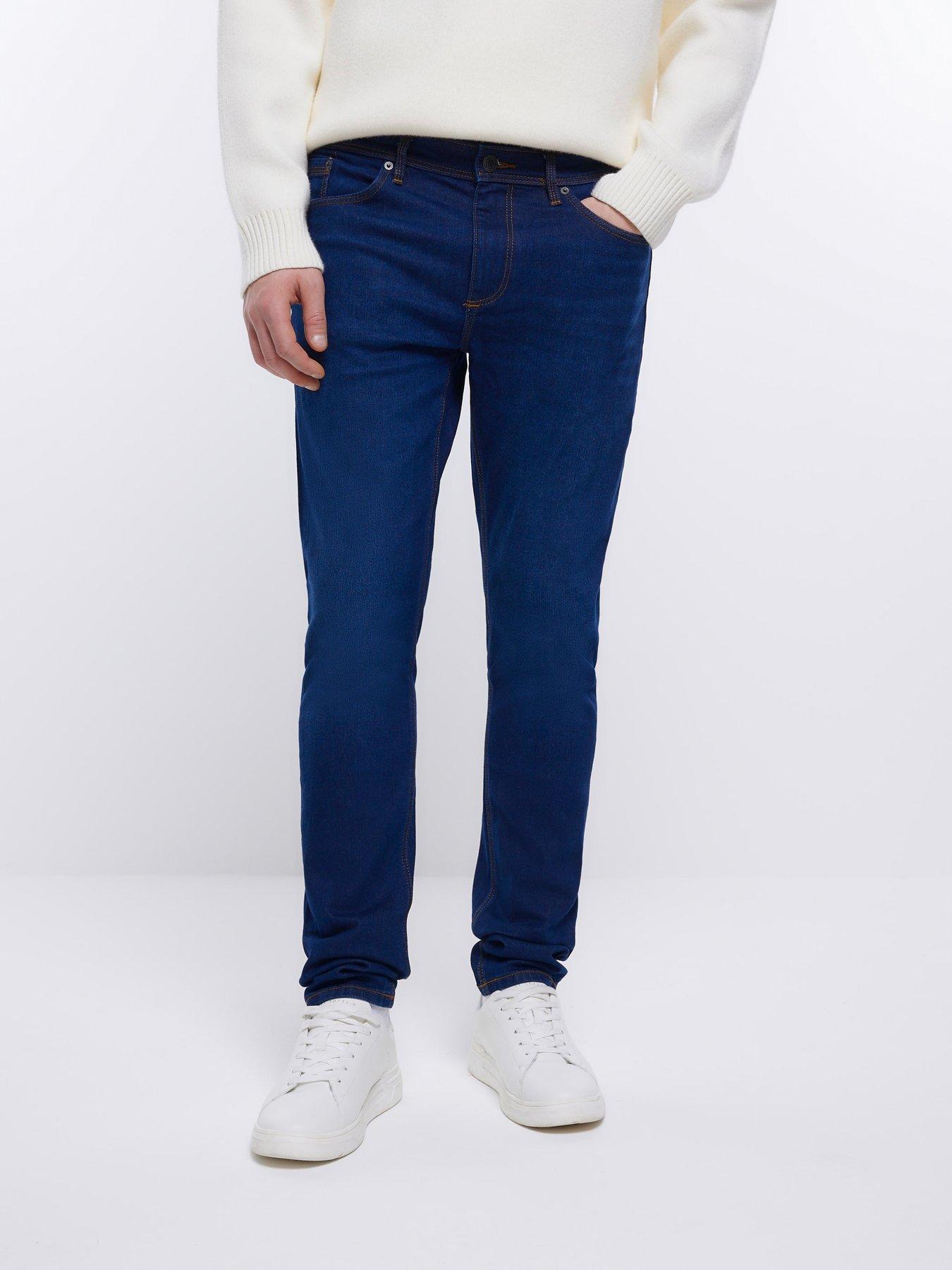 Blue skinny jeans mens river sale island