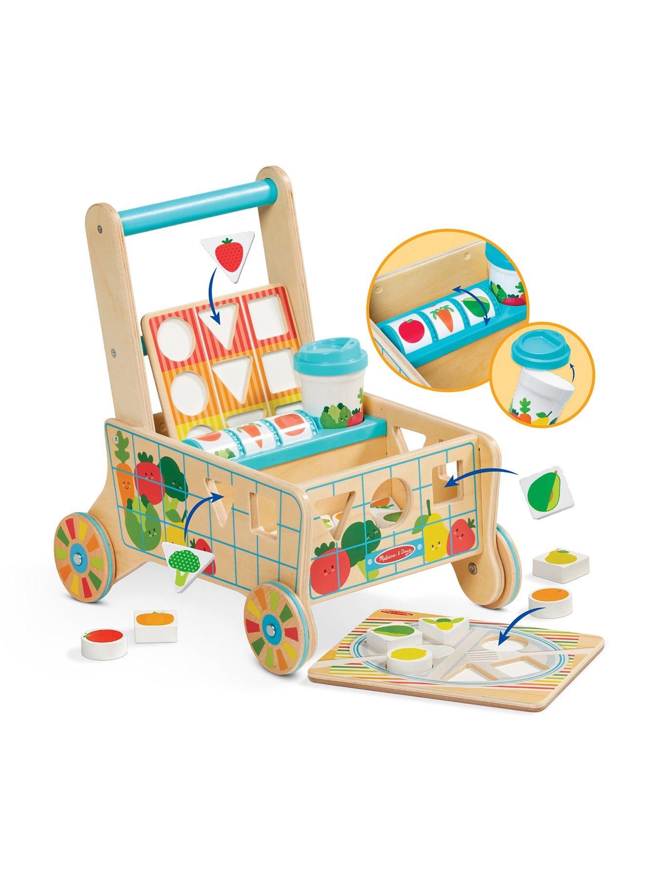 Melissa & Doug Wooden Shape Sorting Grocery Cart Very.co.uk
