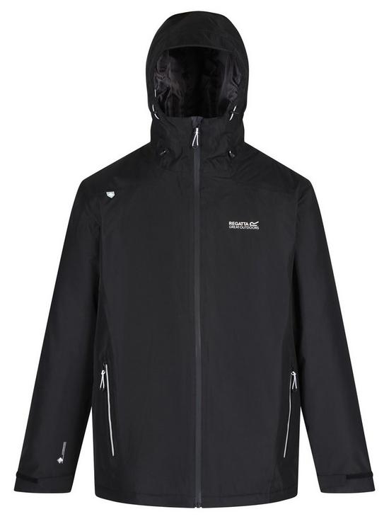 front image of regatta-thornridge-ii-waterproof-jacket-black