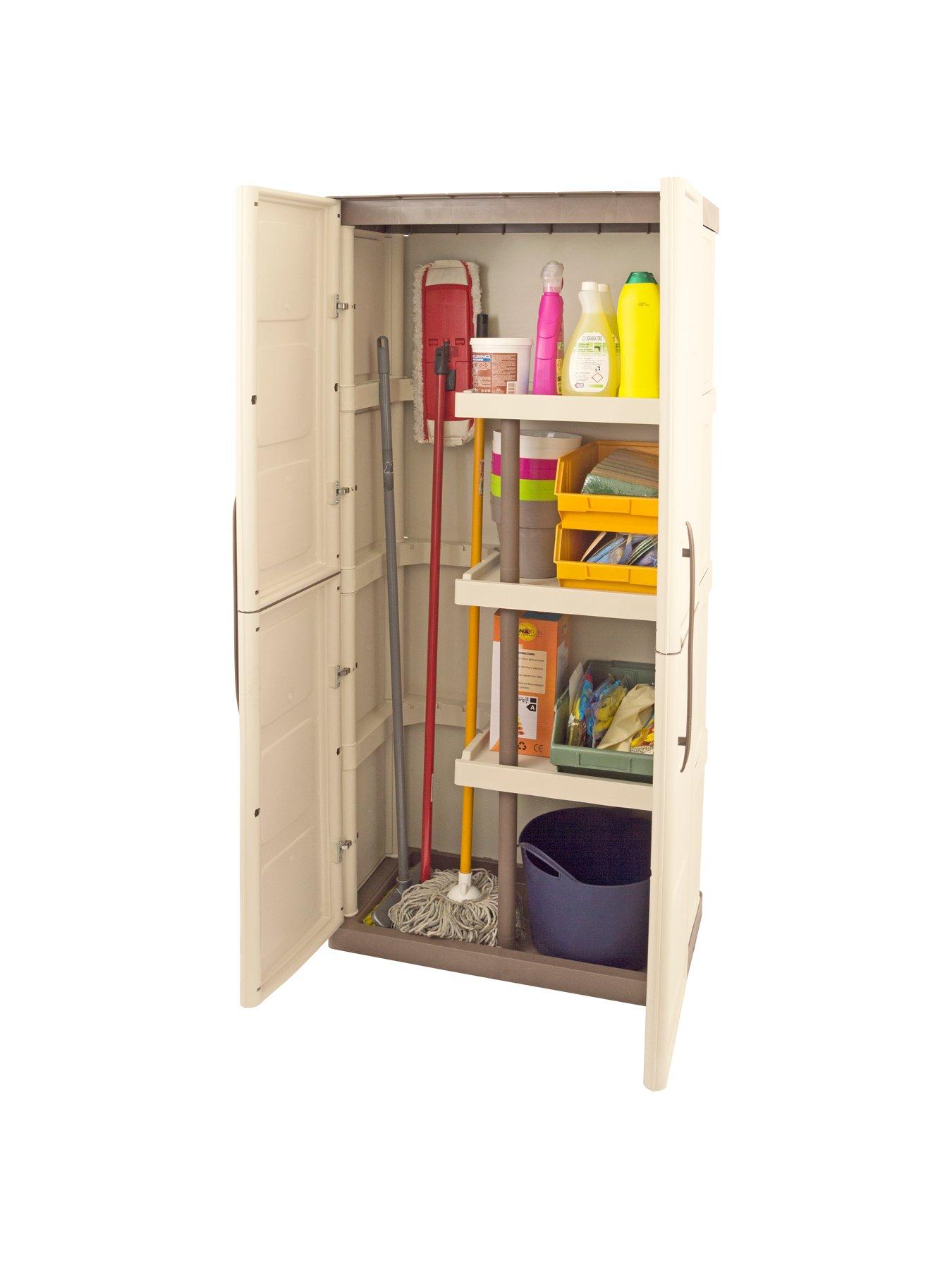 Shire Large Storage Cupboard with Shelves & Broom Storage very.co.uk