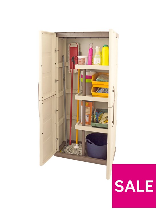 stillFront image of shire-large-storage-cupboard-with-shelves-broom-storage