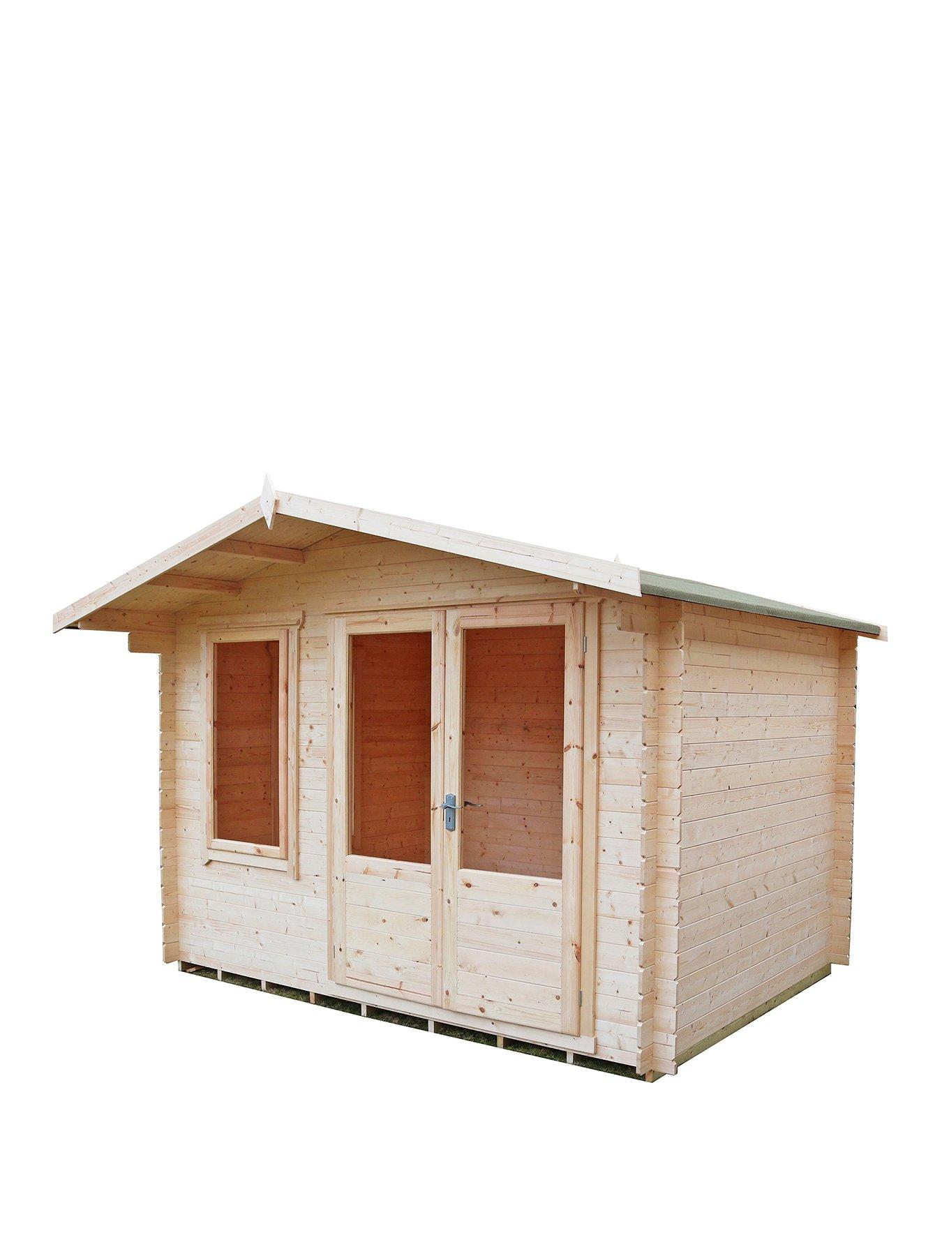 Product photograph of Shire 11 X 10 Berryfield 19mm Log Cabin from very.co.uk