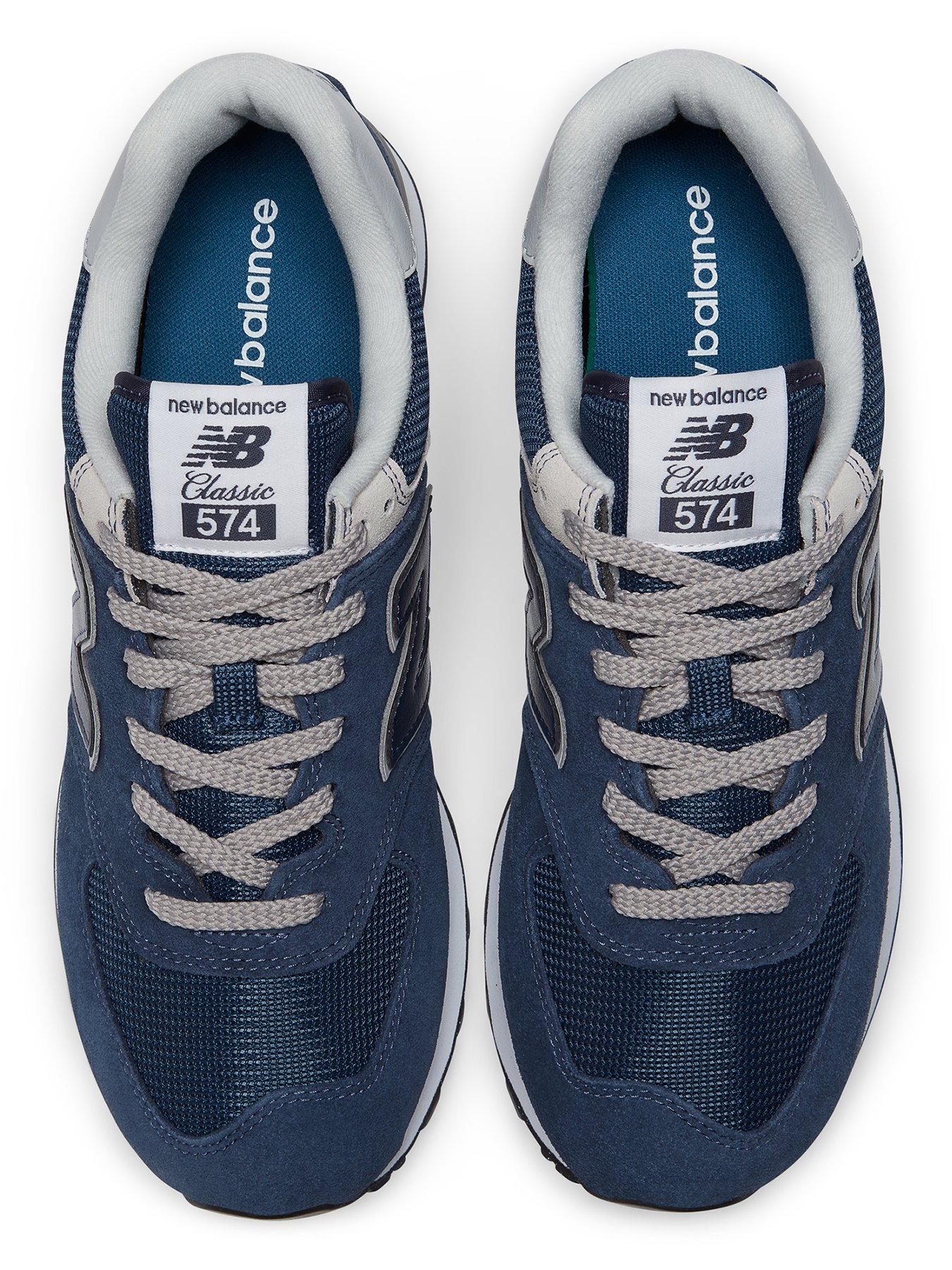 Mens new balance 574 athletic shoe gray/navy best sale