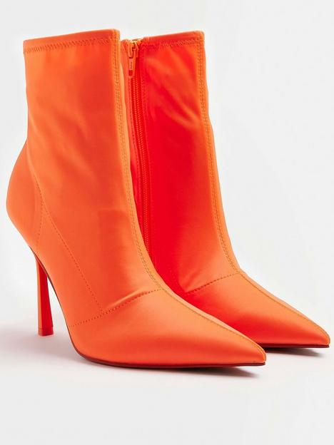 river-island-satin-sock-boot-orange