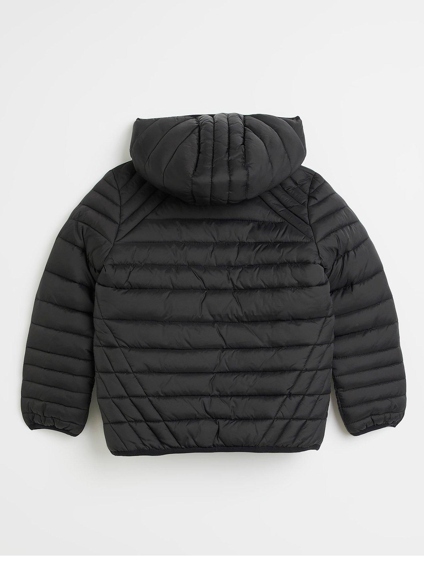 River island black hot sale hooded puffer jacket