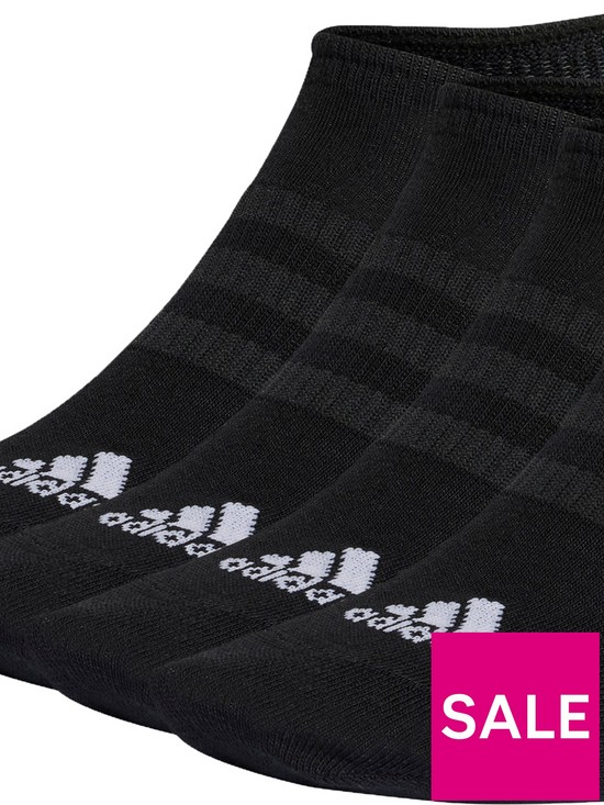 back image of adidas-3-pack-no-show-socks-blackwhite