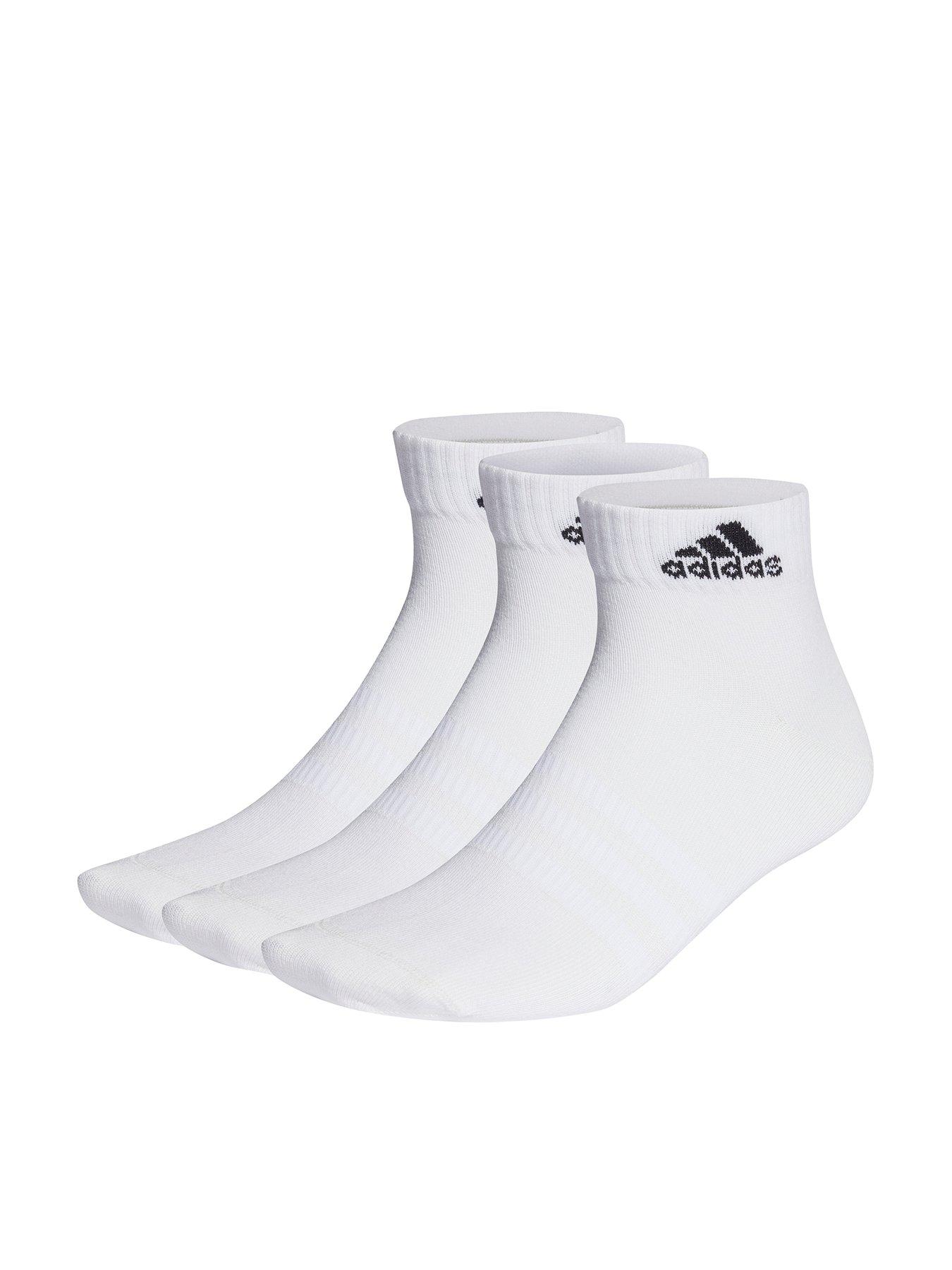 adidas Sportswear Essentials 3 Pack Ankle Trainer Socks White Black Very