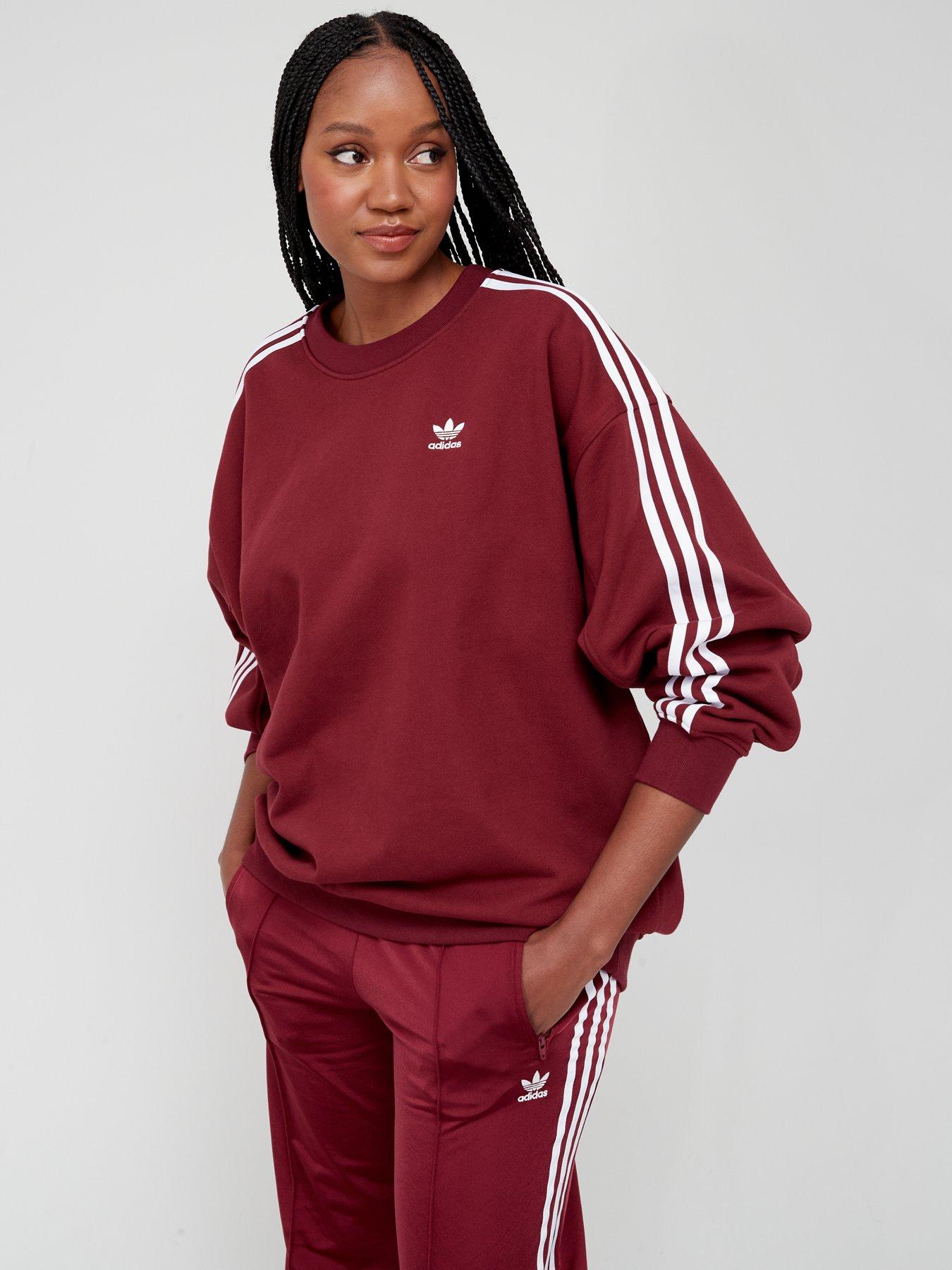 adidas Originals Adicolor Oversized Sweatshirt - Burgundy, Burgundy, Size Xs, Women