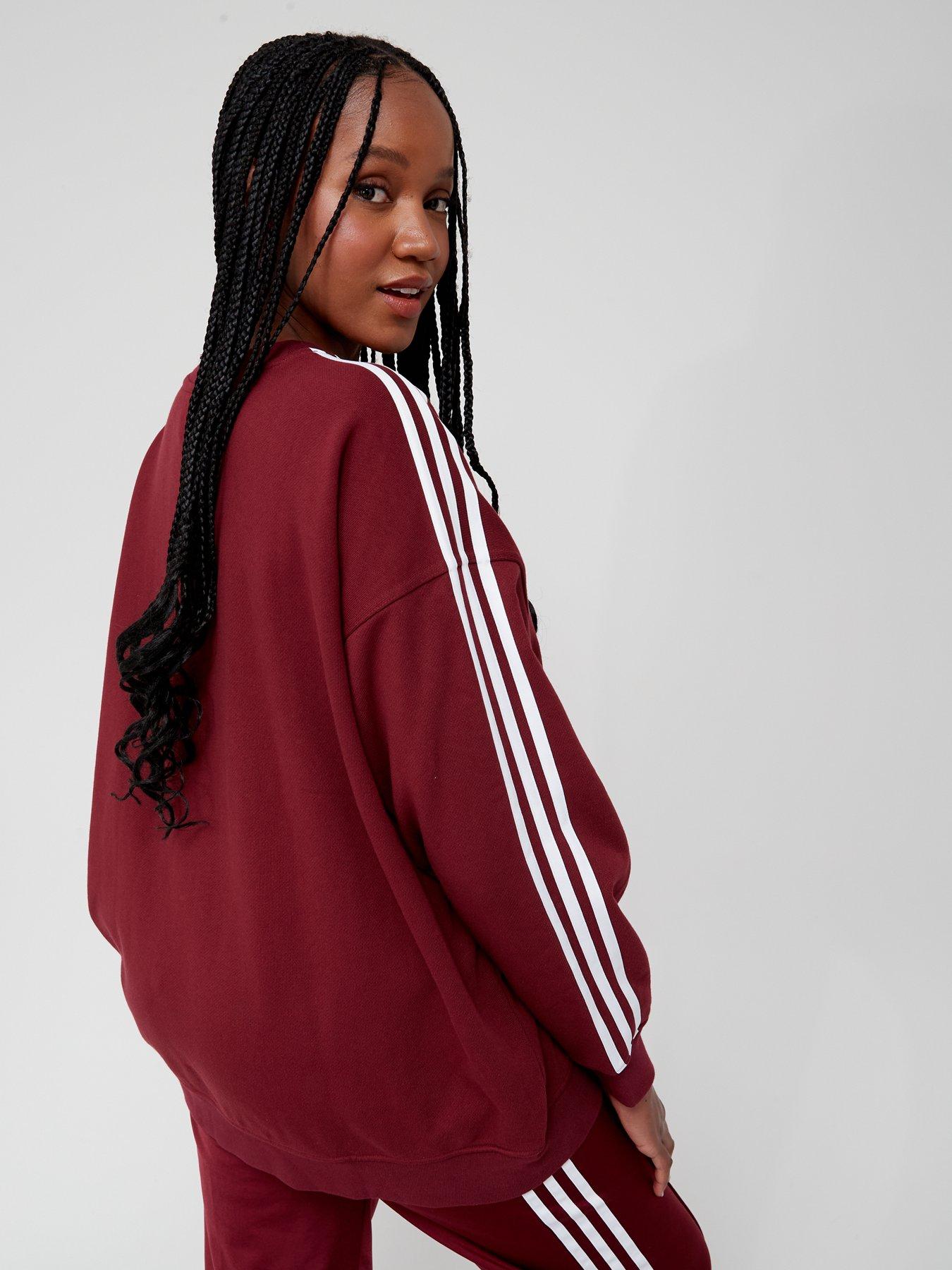 Burgundy adidas best sale sweatshirt womens