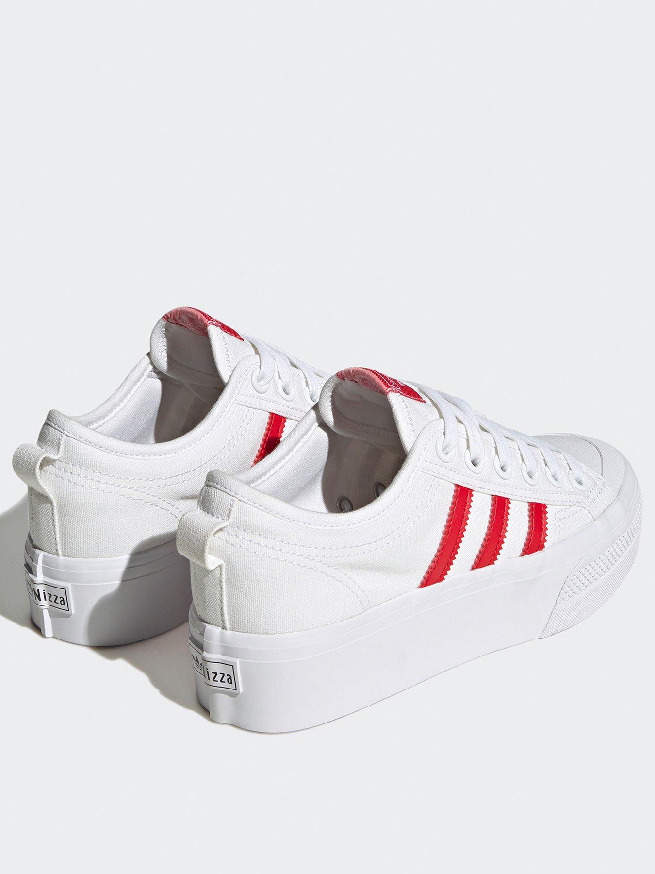 Adidas nizza white shop red